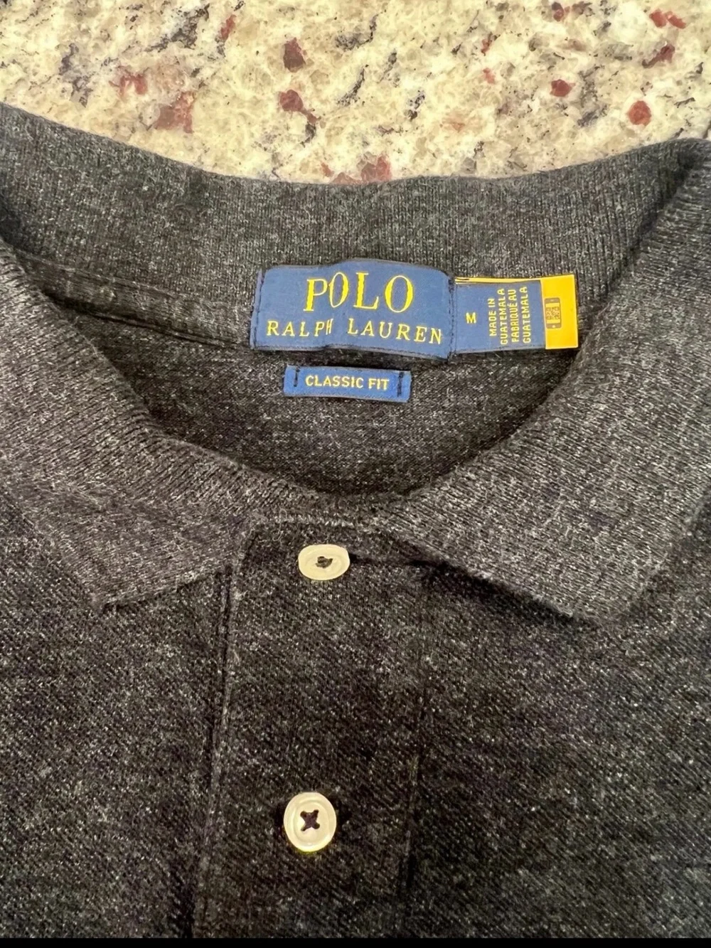Ralph Lauren Charcoal Heather Polo with White Pony